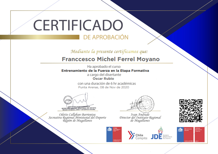 Certificado Fuerza Etapa Formativa Certificado Fuerza Etapa Formativa